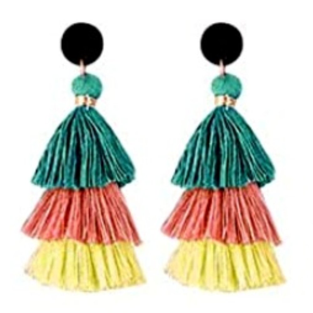 Multi-color Tassel Earrings